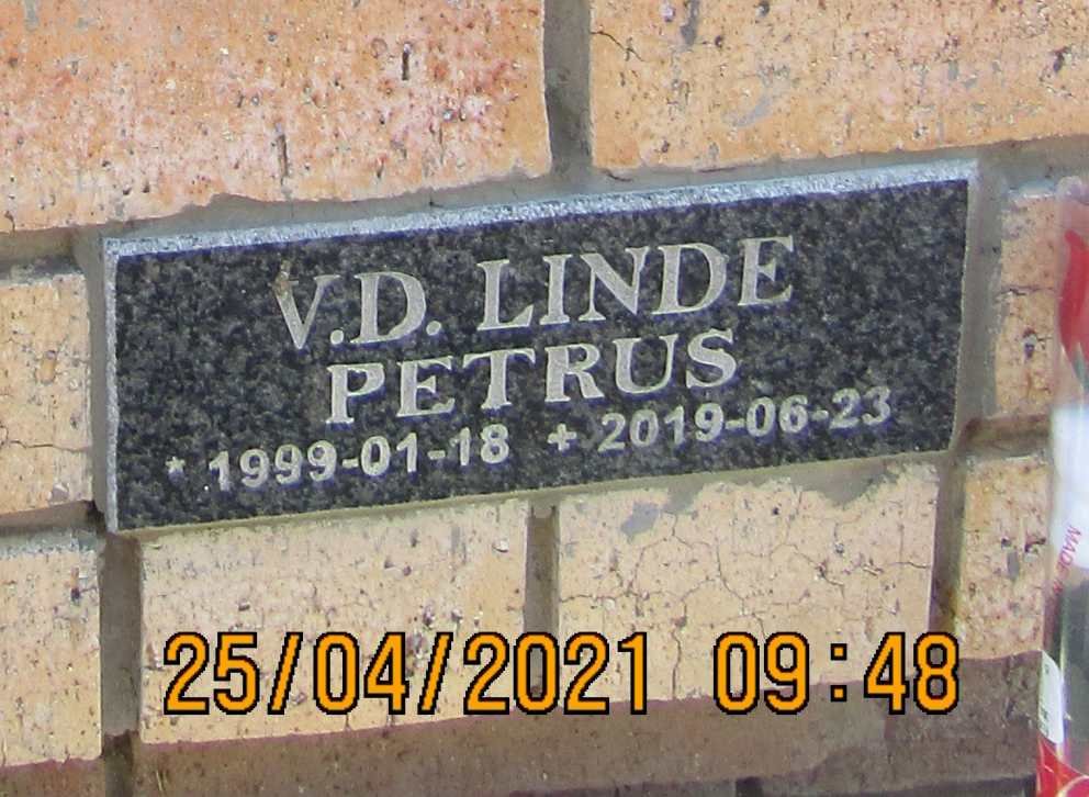 LINDE Petrus, v.d. 1999-2019
