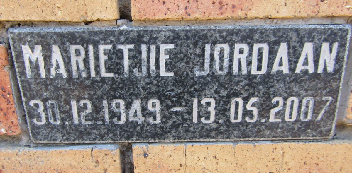 JORDAAN Marietjie 1949-2007