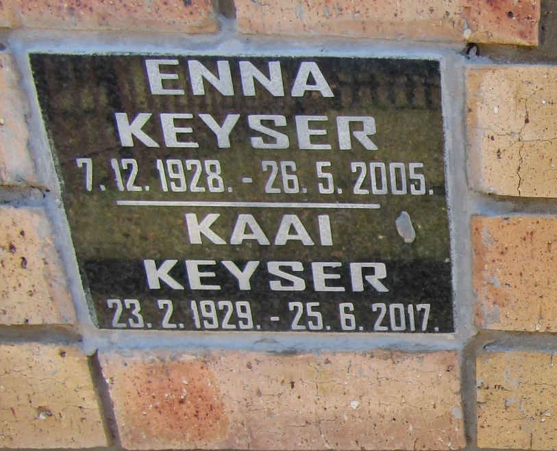 KEYSER Kaai 1929-2017 &amp; Enna 1928-2005