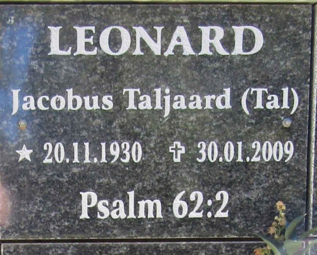 LEONARD Jacobus Taljaard 1930-2009