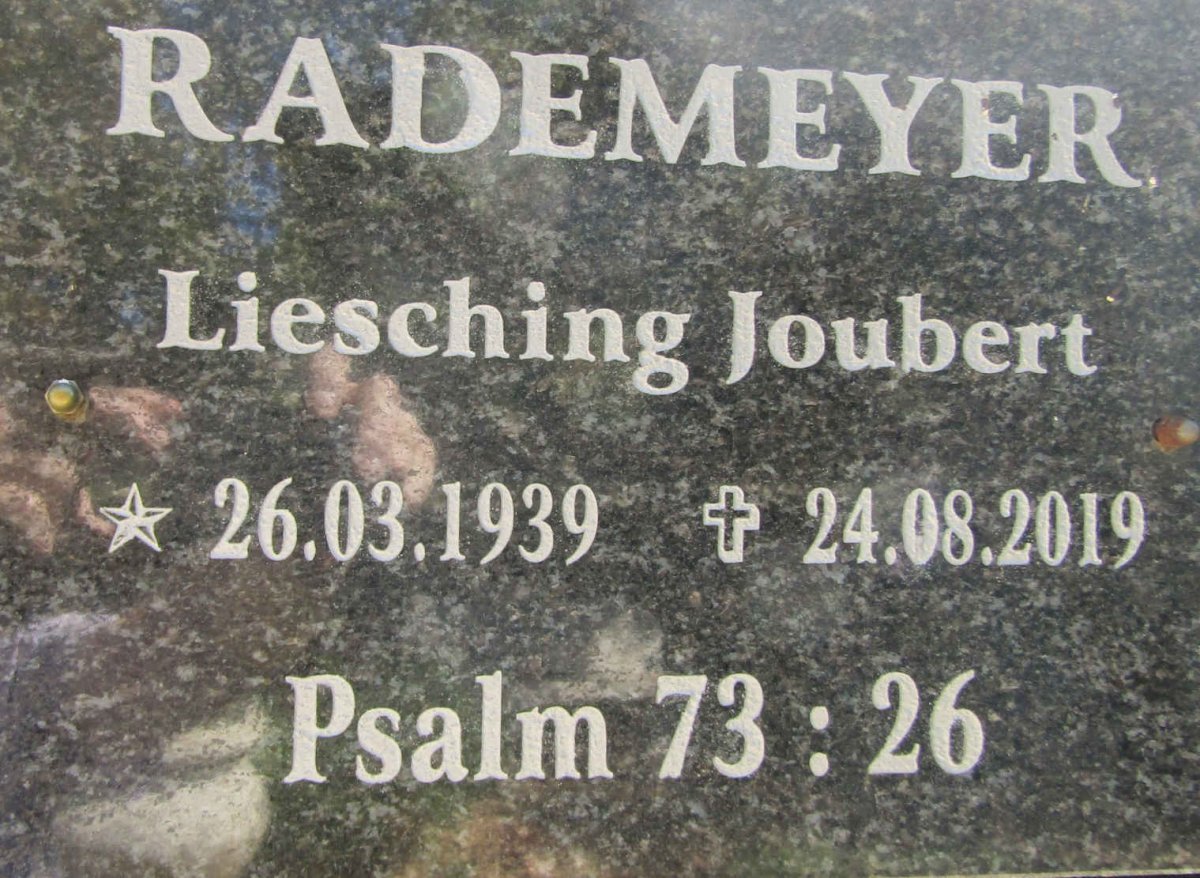 RADEMEYER Liesching Joubert 1939-2019