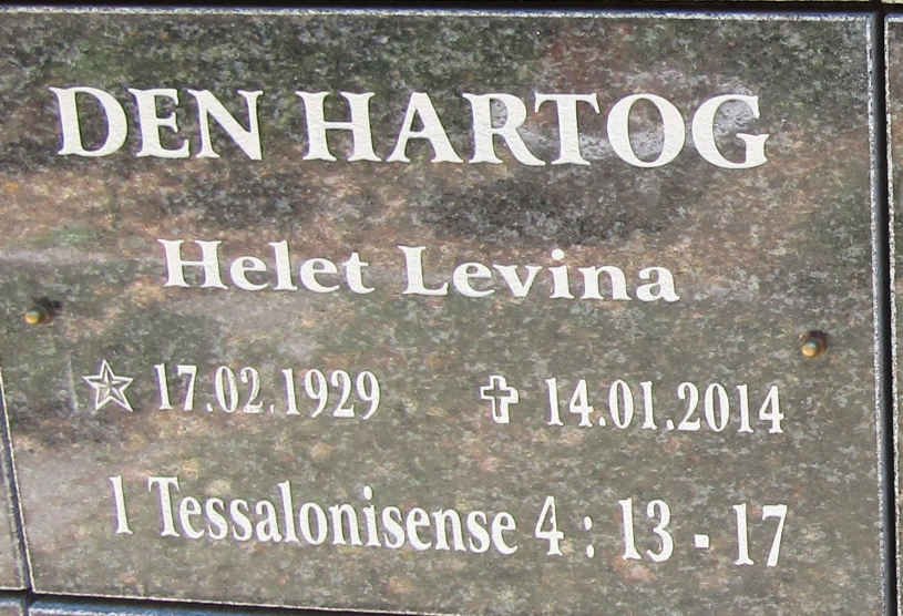HARTOG Helet Levina, den 1929-2014