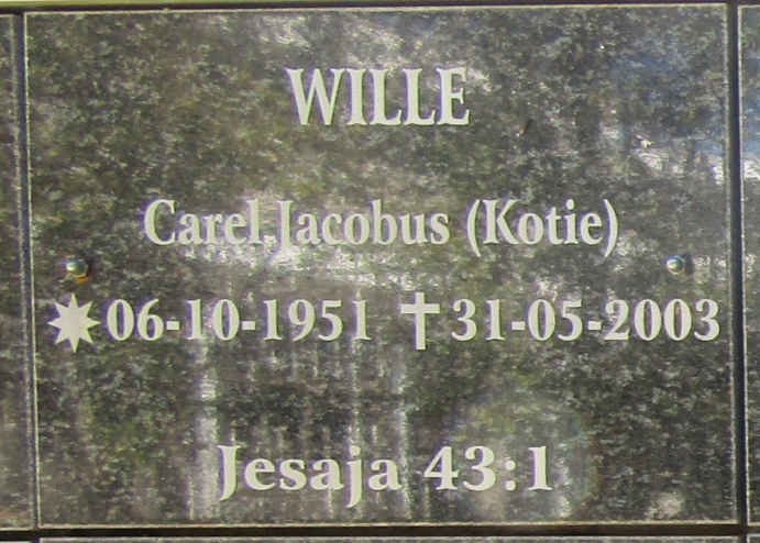 WILLE Carel Jacobus 1951-2003
