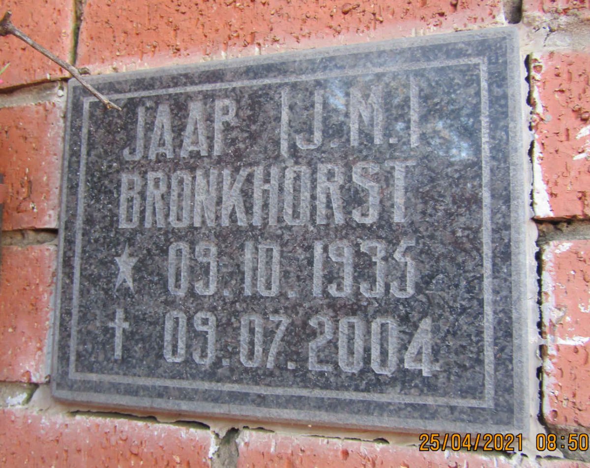 BRONKHORST J.M. 1935-2004