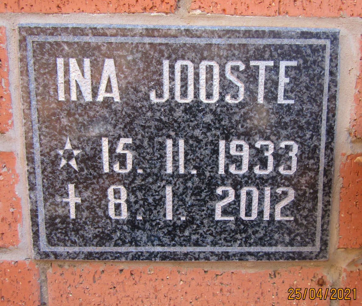 JOOSTE Ina 1933-2012