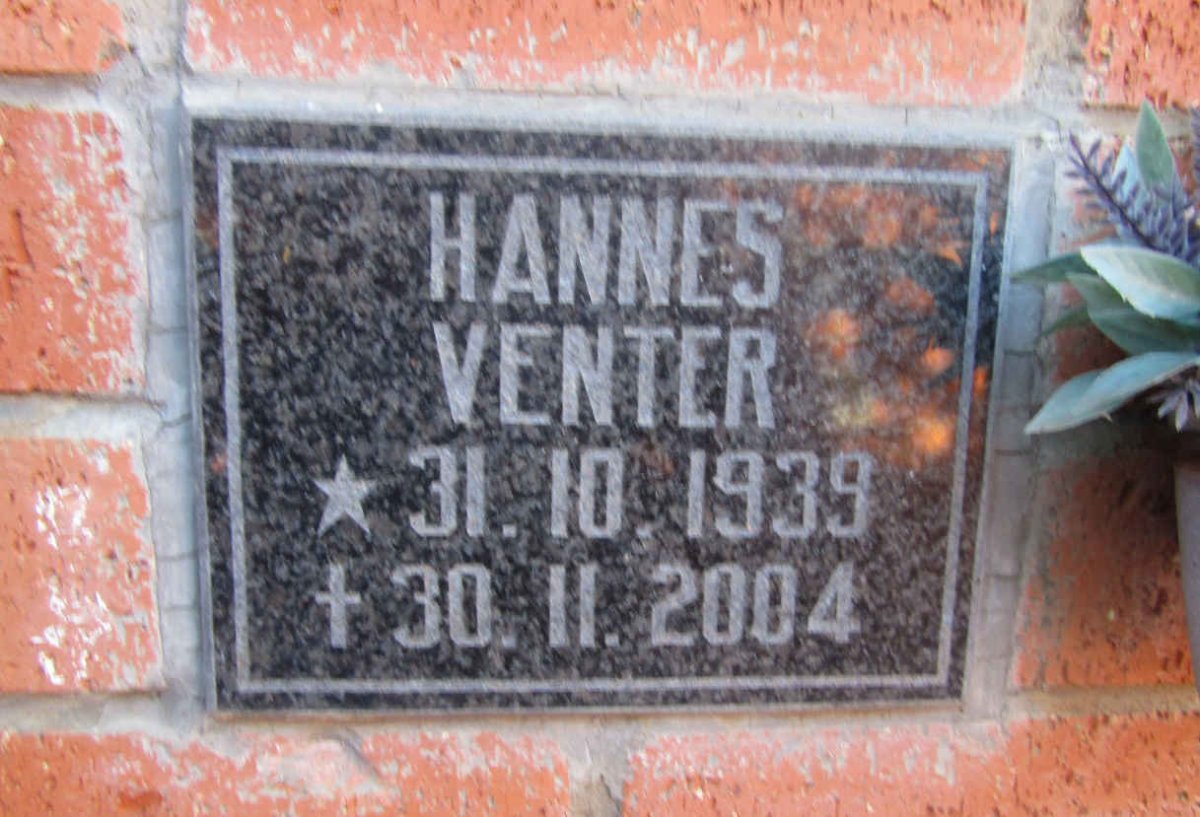 VENTER Hannes 1939-2004