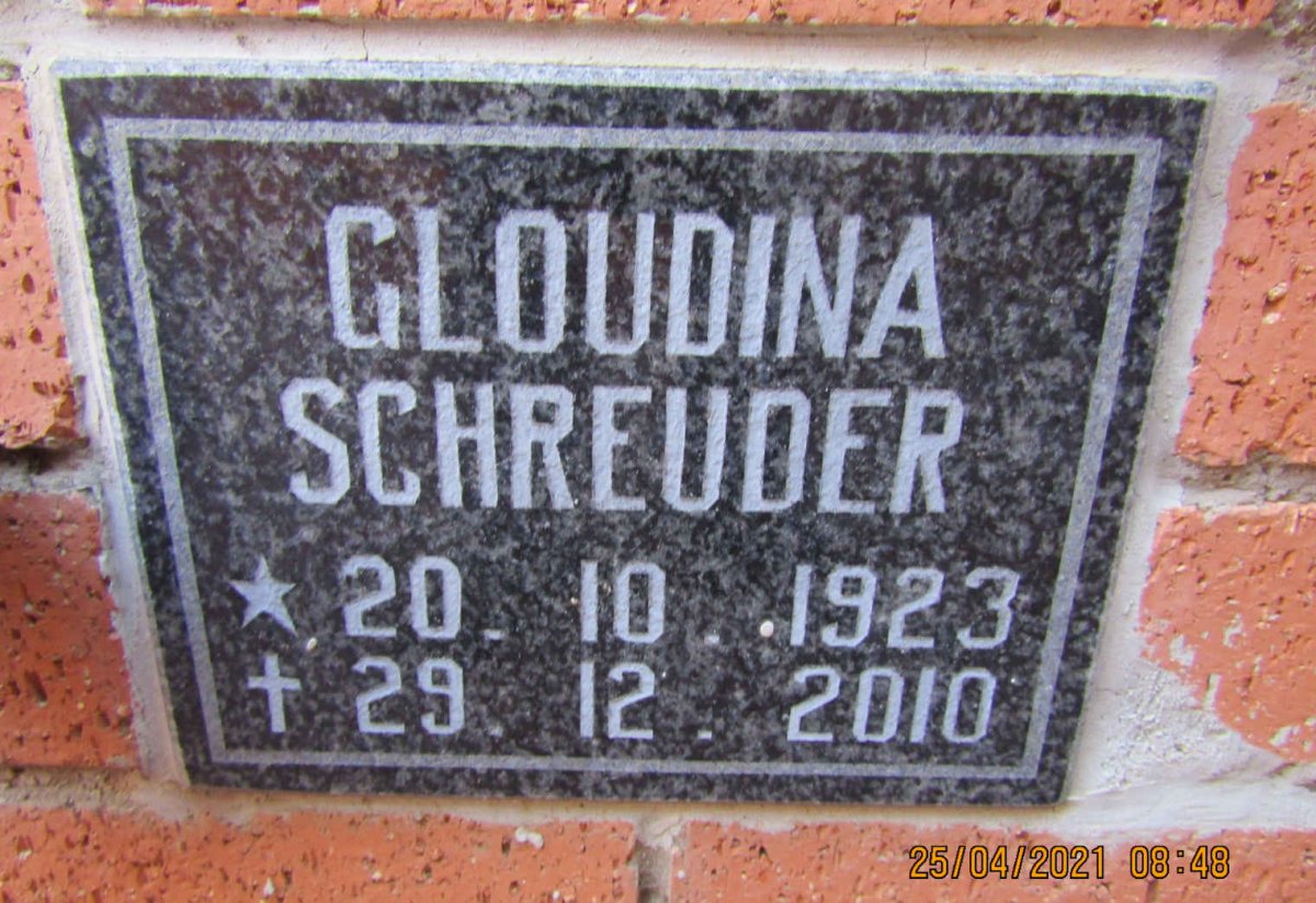 SCHREUDER Gloudina 1923-2010