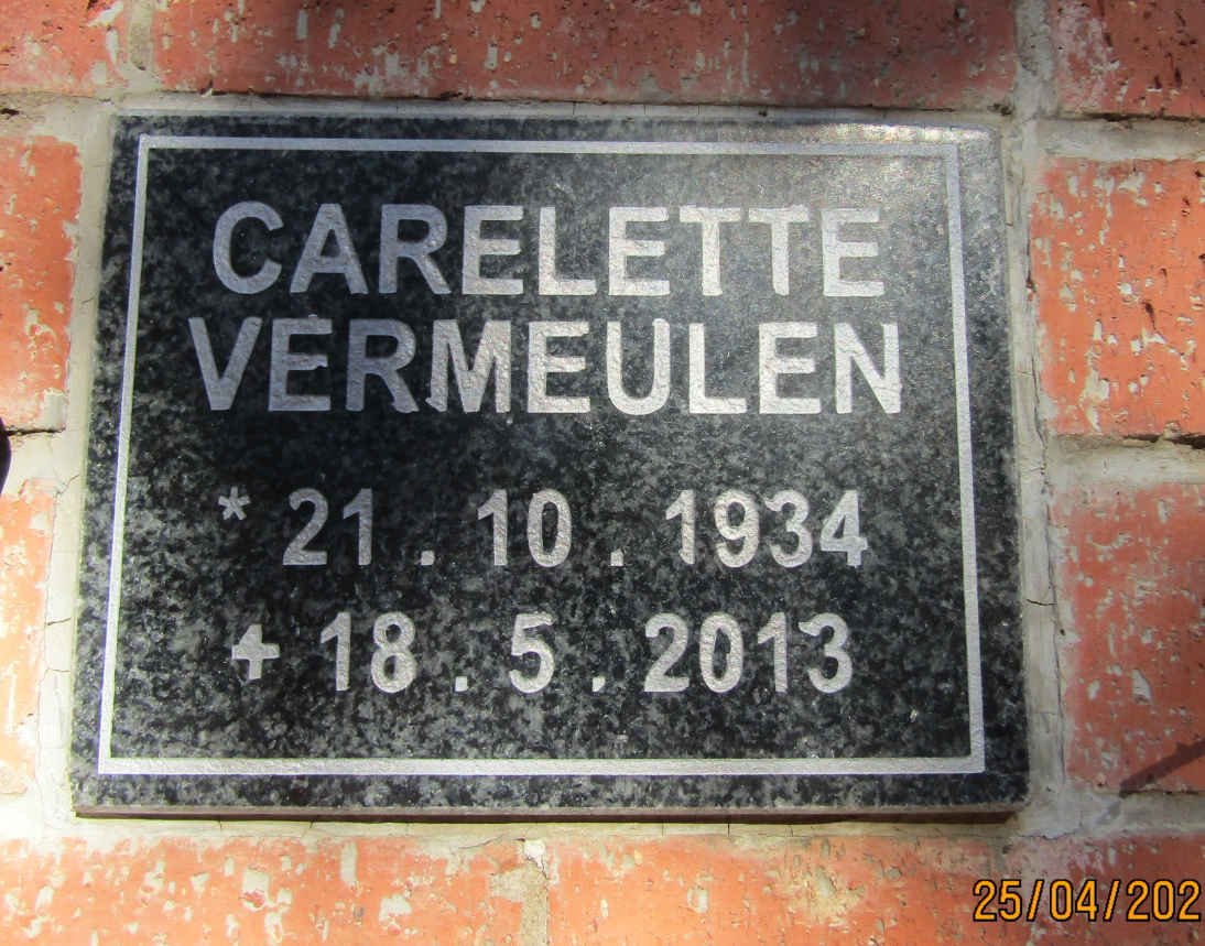 VERMEULEN Carelette 1934-2013