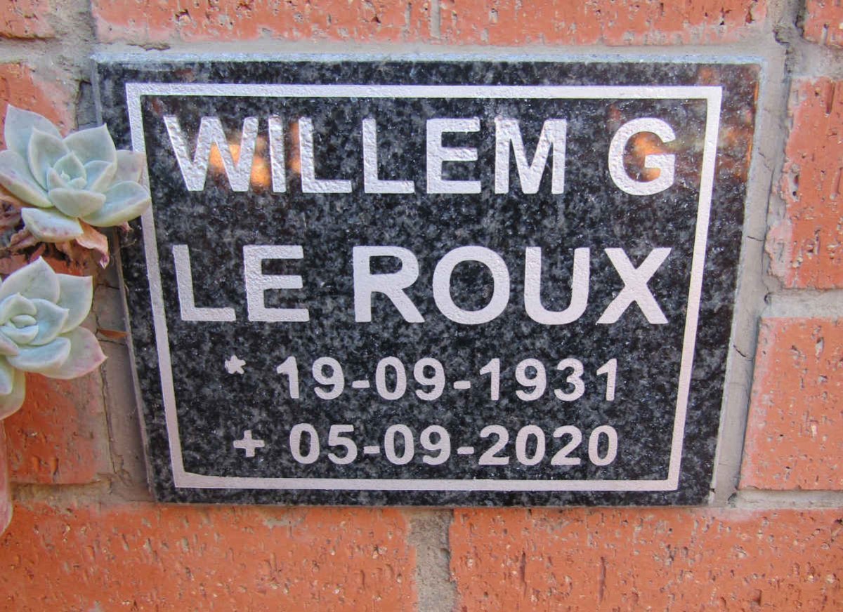 ROUX Willem G., le 1931-2020