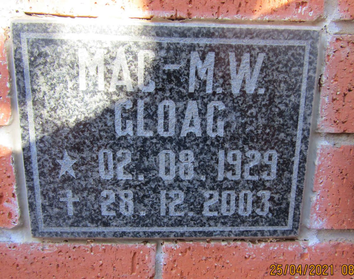 GLOAG M.W. 1929-2003