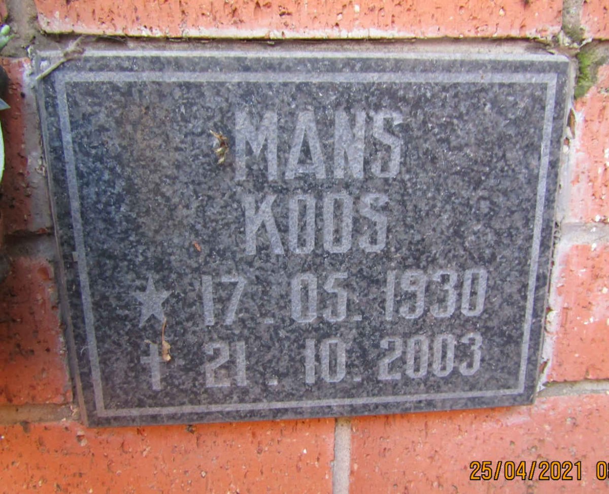MANS Koos 1930-2003