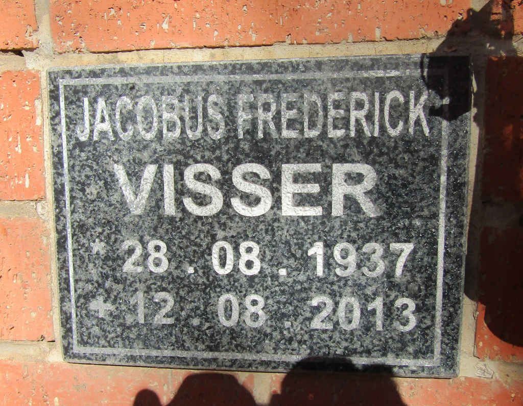 VISSER Jacobus Frederick 1937-2013
