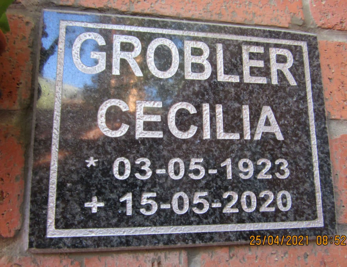 GROBLER Cecilia 1923-2020