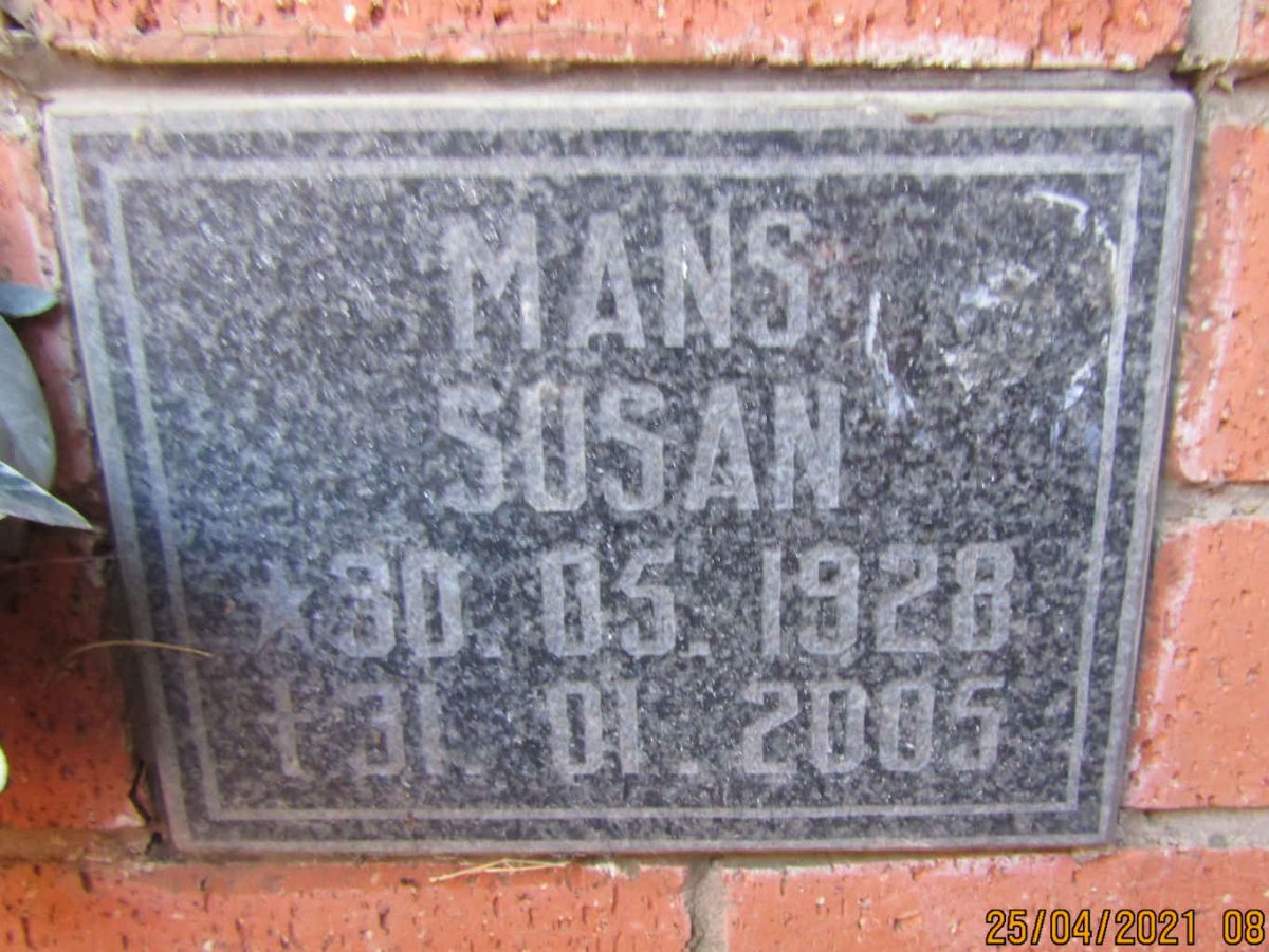 MANS Susan 1928-2005