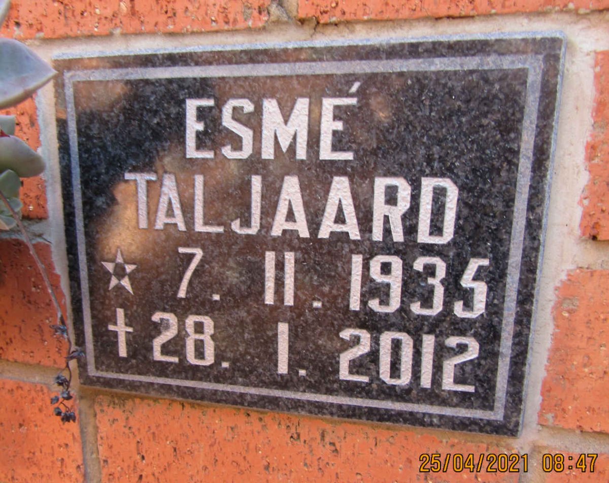 TALJAARD Esme 1935-2012