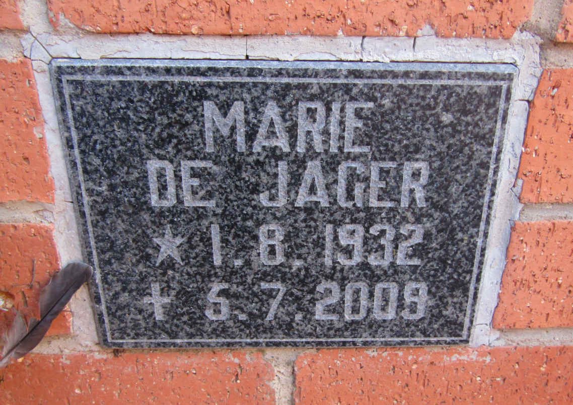 JAGER Marie, de 1932-2009