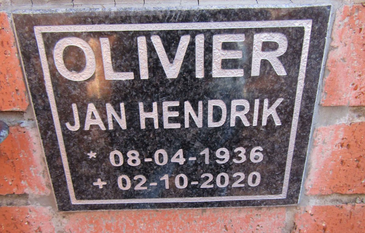 OLIVIER Jan Hendrik 1936-2020