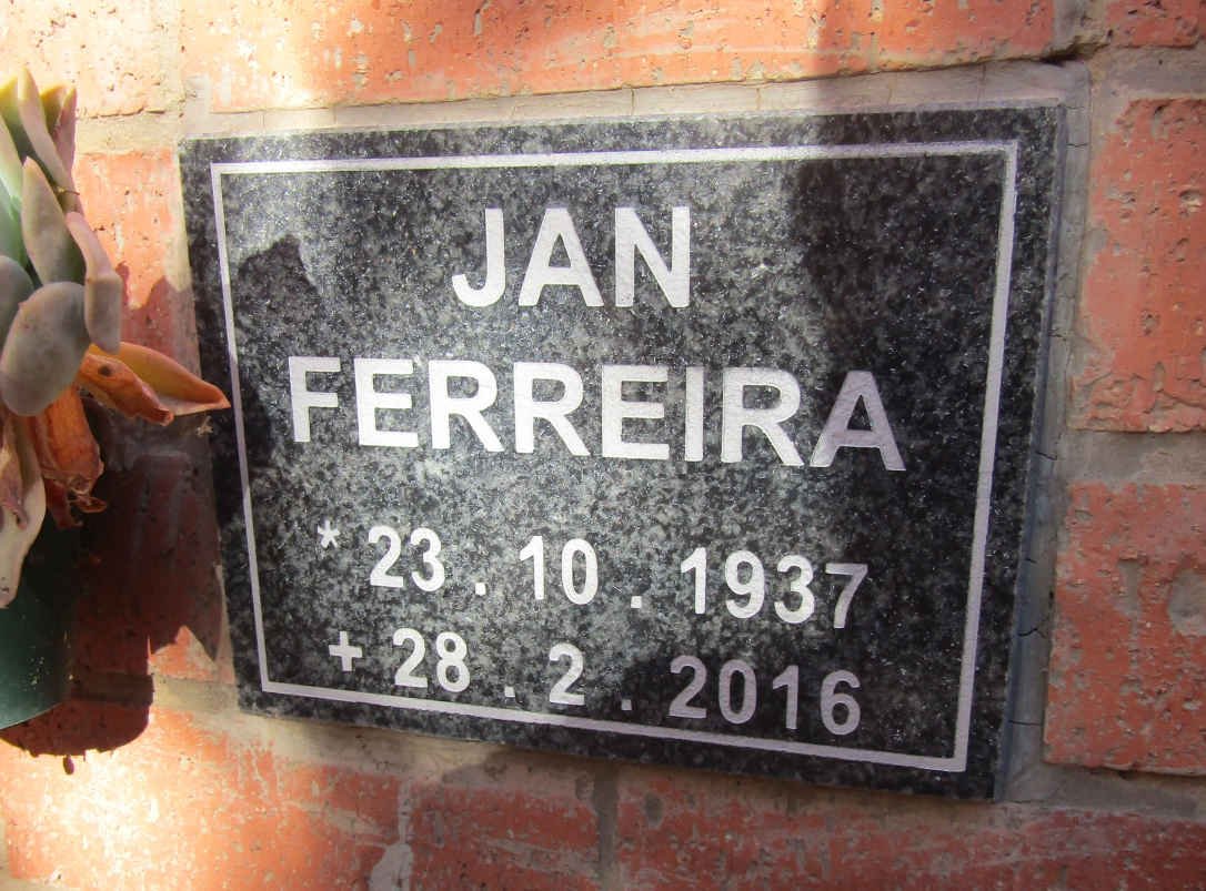 FERREIRA Jan 1937-2016