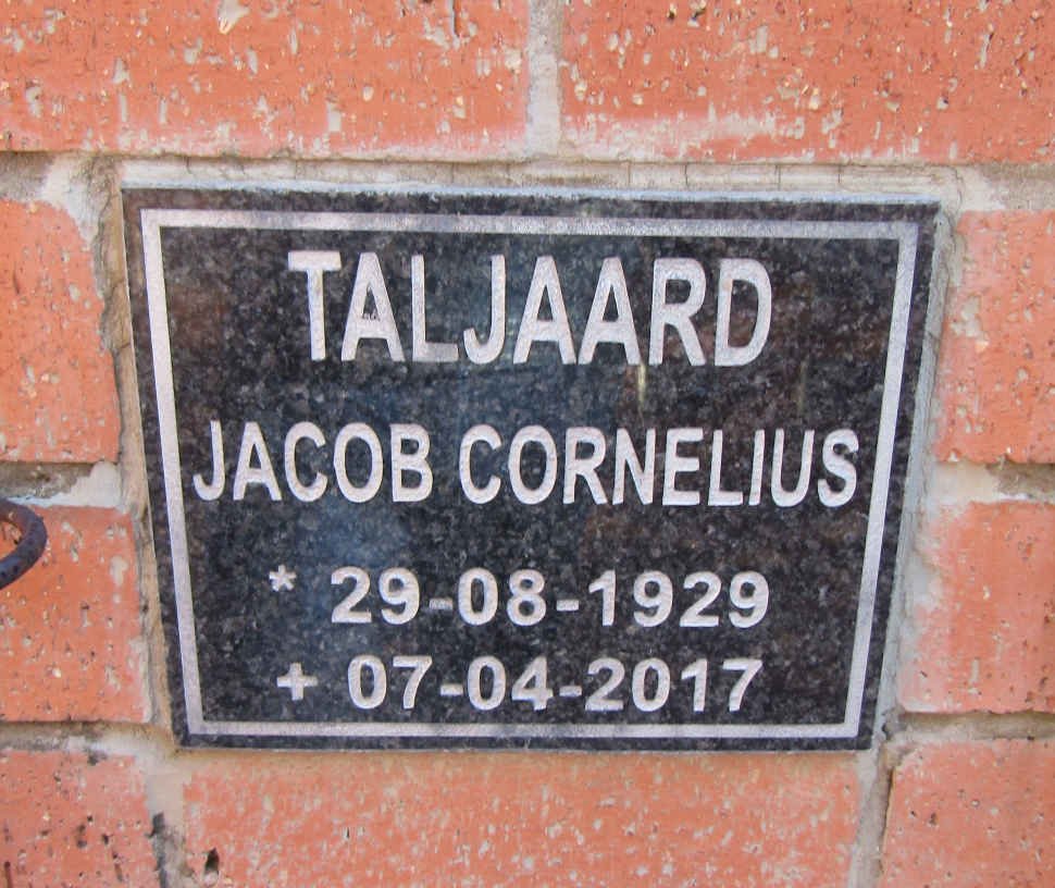 TALJAARD Jacob Cornelius 1929-2017