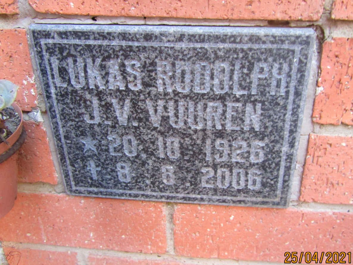 VUUREN Lukas Rudolph, J.v. 1926-2006