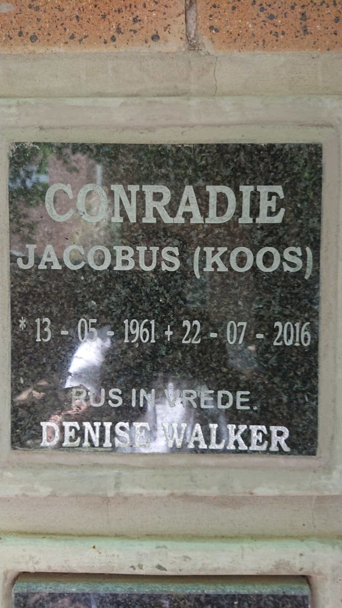 CONRADIE Jacobus 1961-2016