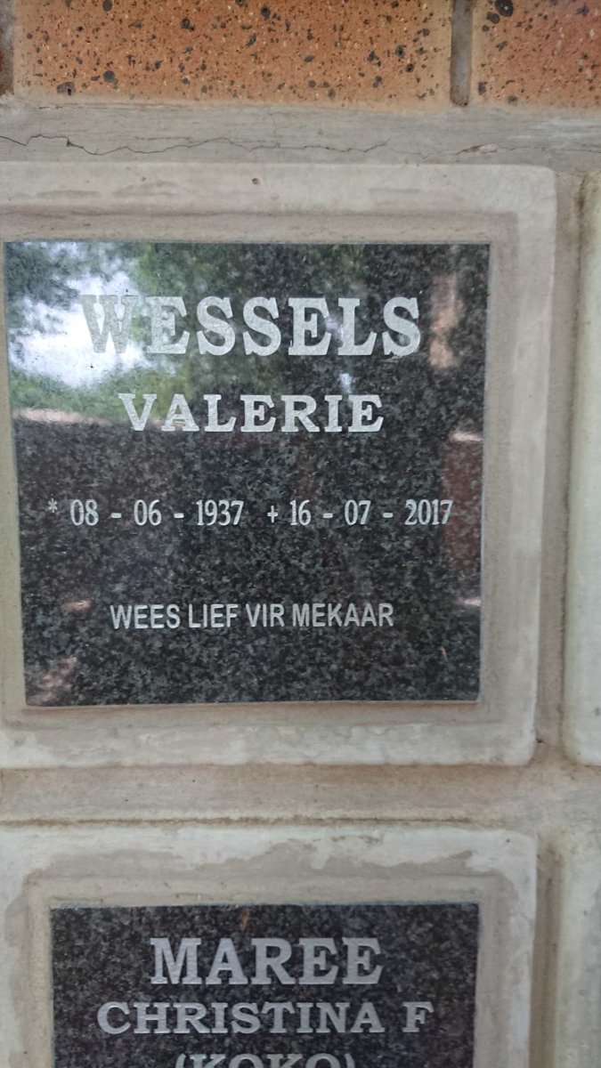 WESSELS Valerie 1937-2017