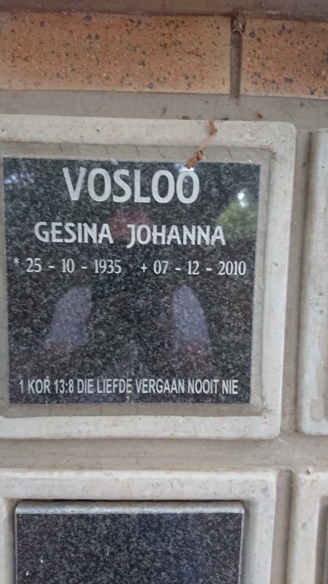 VOSLOO Gesina Johanna 1935-2010