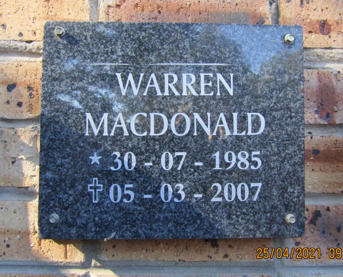 MACDONALD Warren 1985-2007