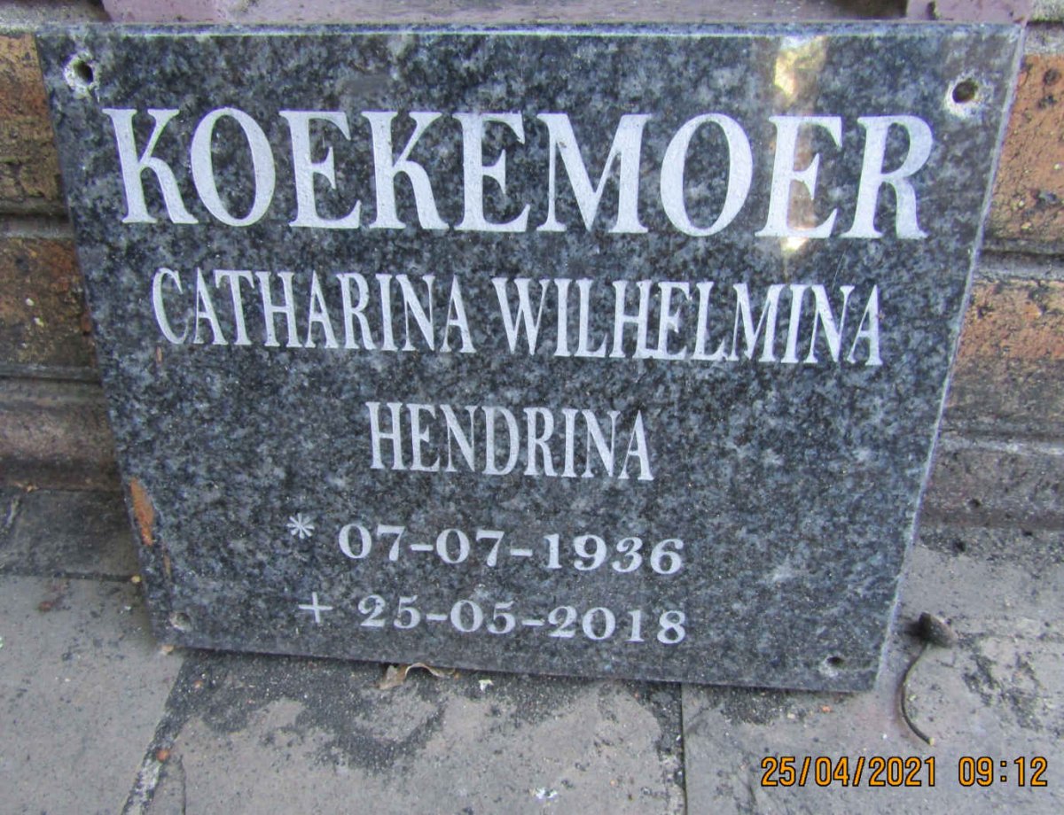 KOEKEMOER Catharina Wilhelmina Hendrina 1936-2018