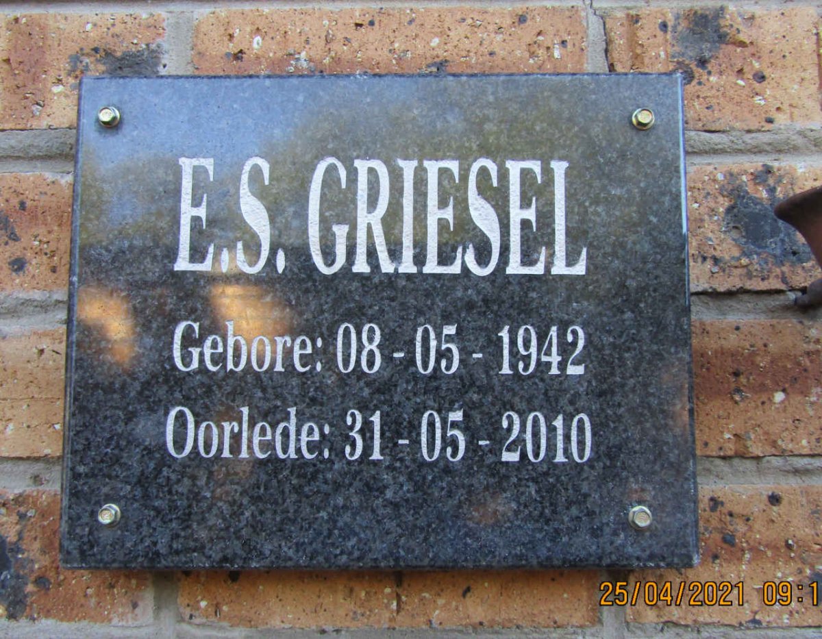 GRIESEL E.S. 1942-2010