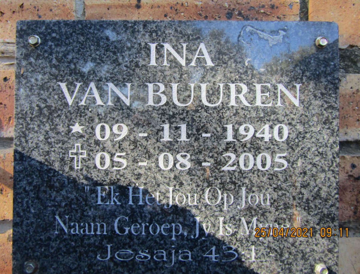 BUUREN Ina, van 1940-2005