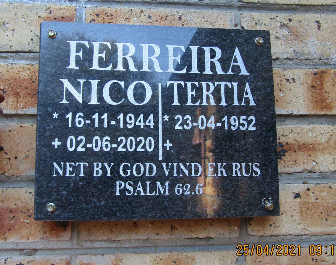 FERREIRA Nico 1944-2020 &amp; Tertia 1952-