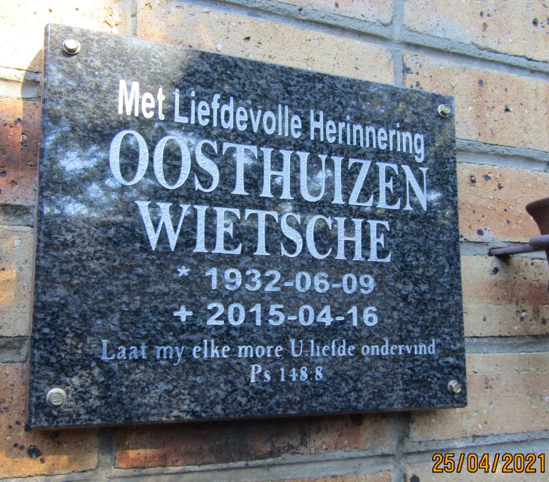OOSTHUIZEN Wietsche 1932-2015