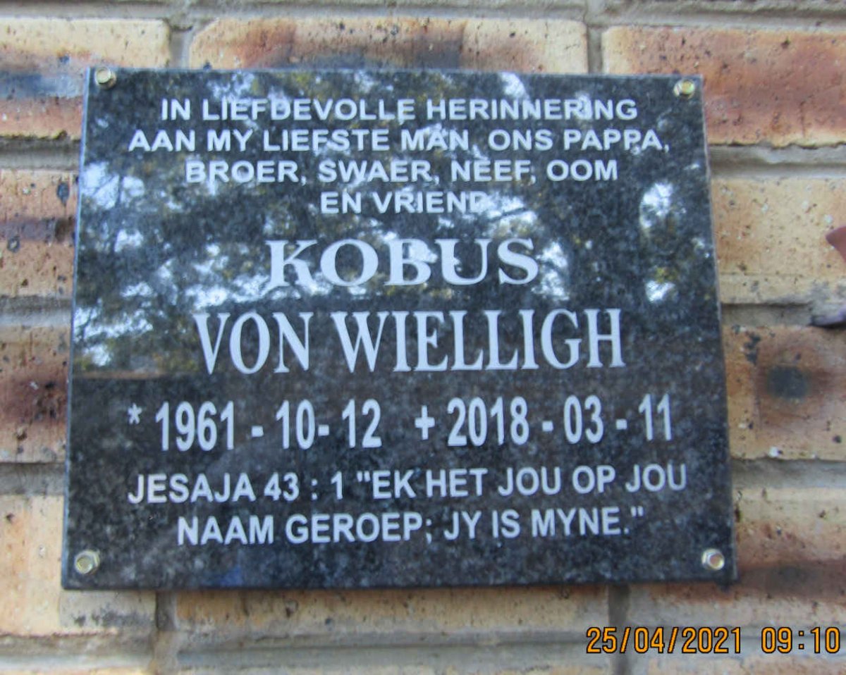 WIELLIGH Kobus, von 1961-2018