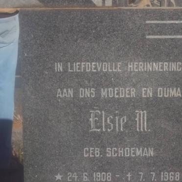 ? Elsie M. nee SCHOEMAN 1908-1968