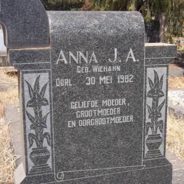 ? Johs. S. -1953 &amp; Anna J.A. WIEHANN -1982