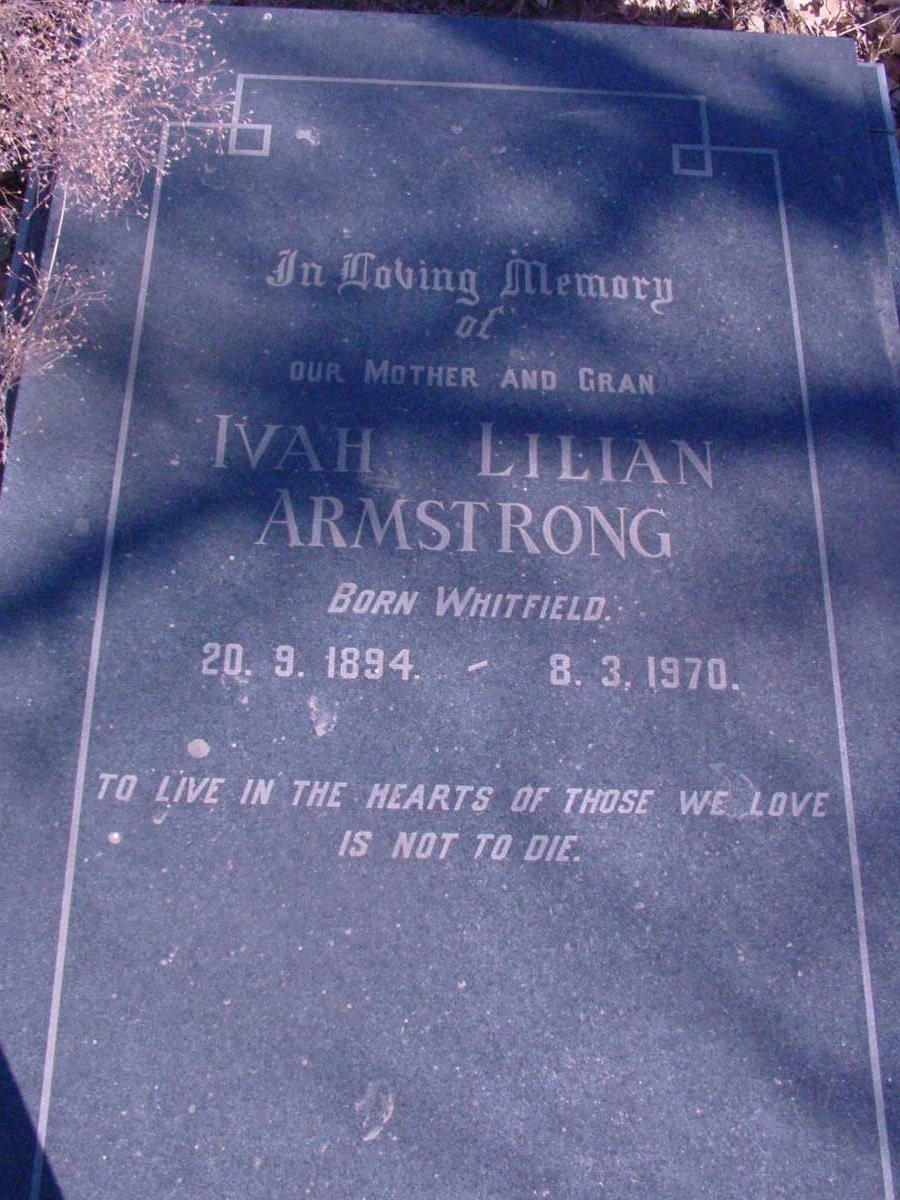 ARMSTRONG Ivah Lilian nee WHITFIELD 1894-1970