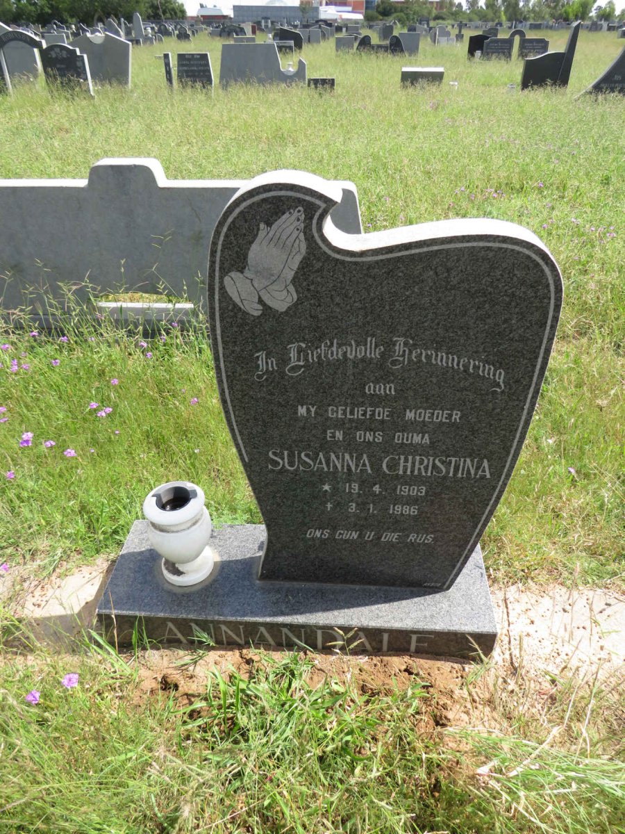 ANNANDALE Susanna Christina 1903-1986