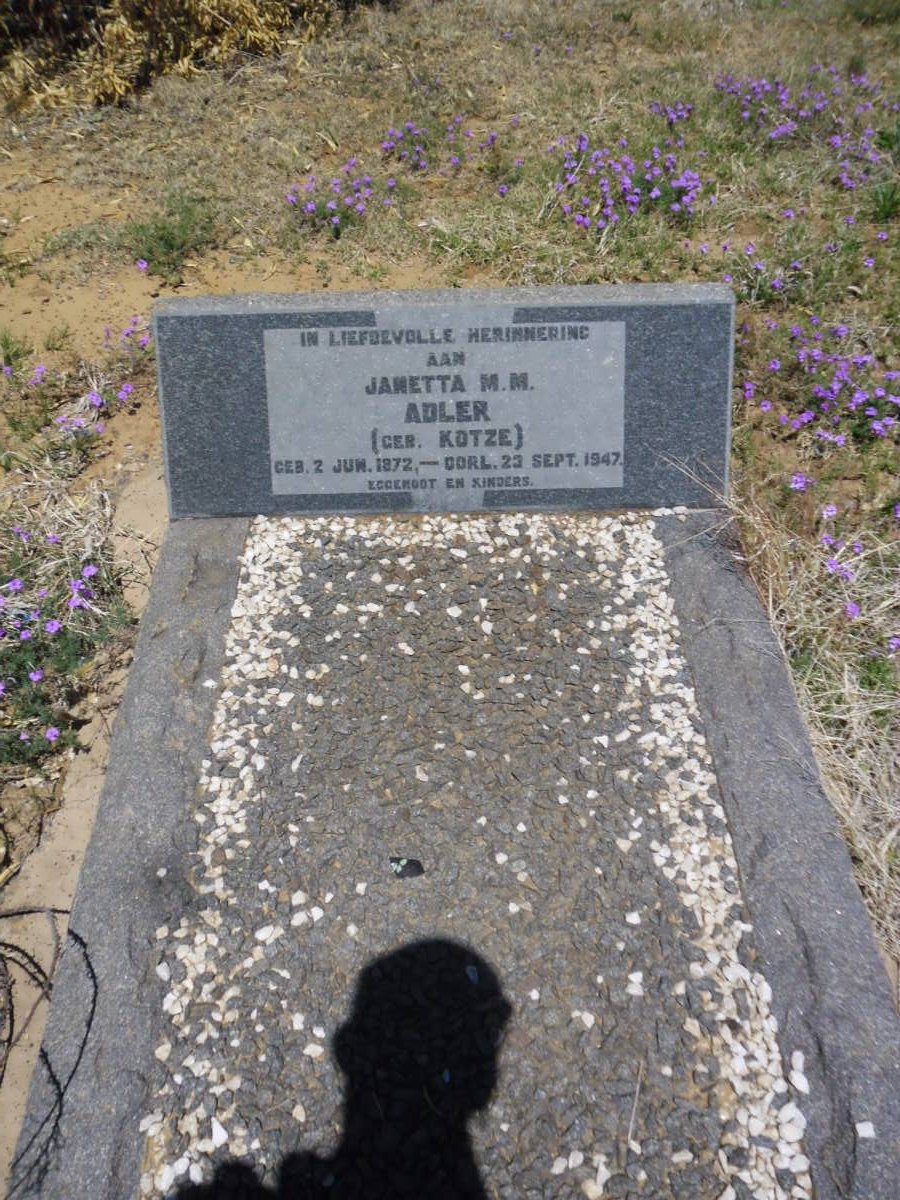 ADLER Janetta M.M. nee KOTZE 1872-1947