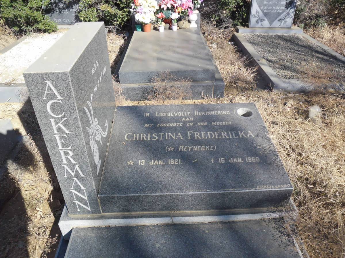 ACKERMANN Christina Frederieka nee REYNECKE 1921-1968