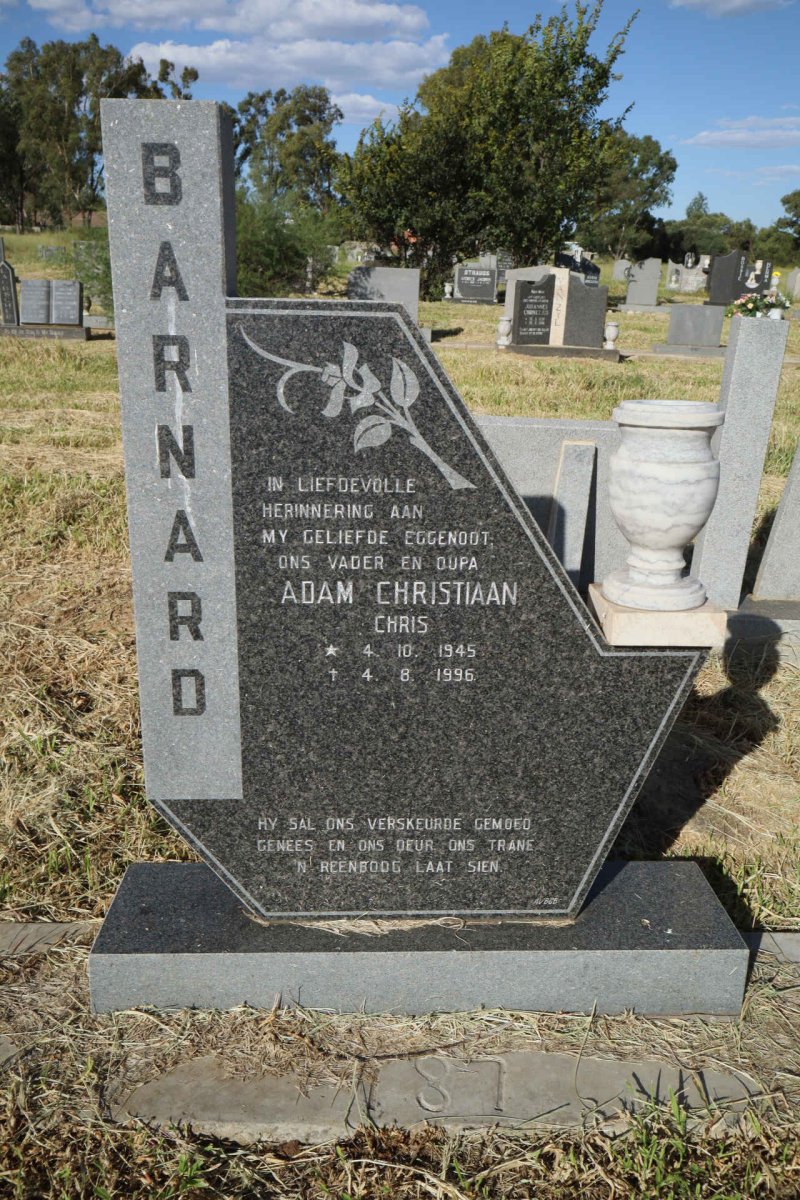 BARNARD Adam Christiaan 1945-1996