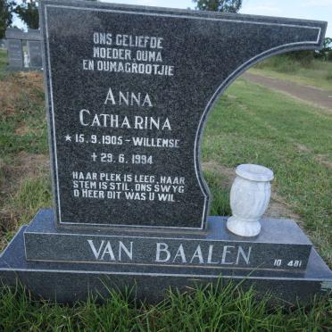 BAALEN Anna Catharina, van WILLEMSE 1905-1994