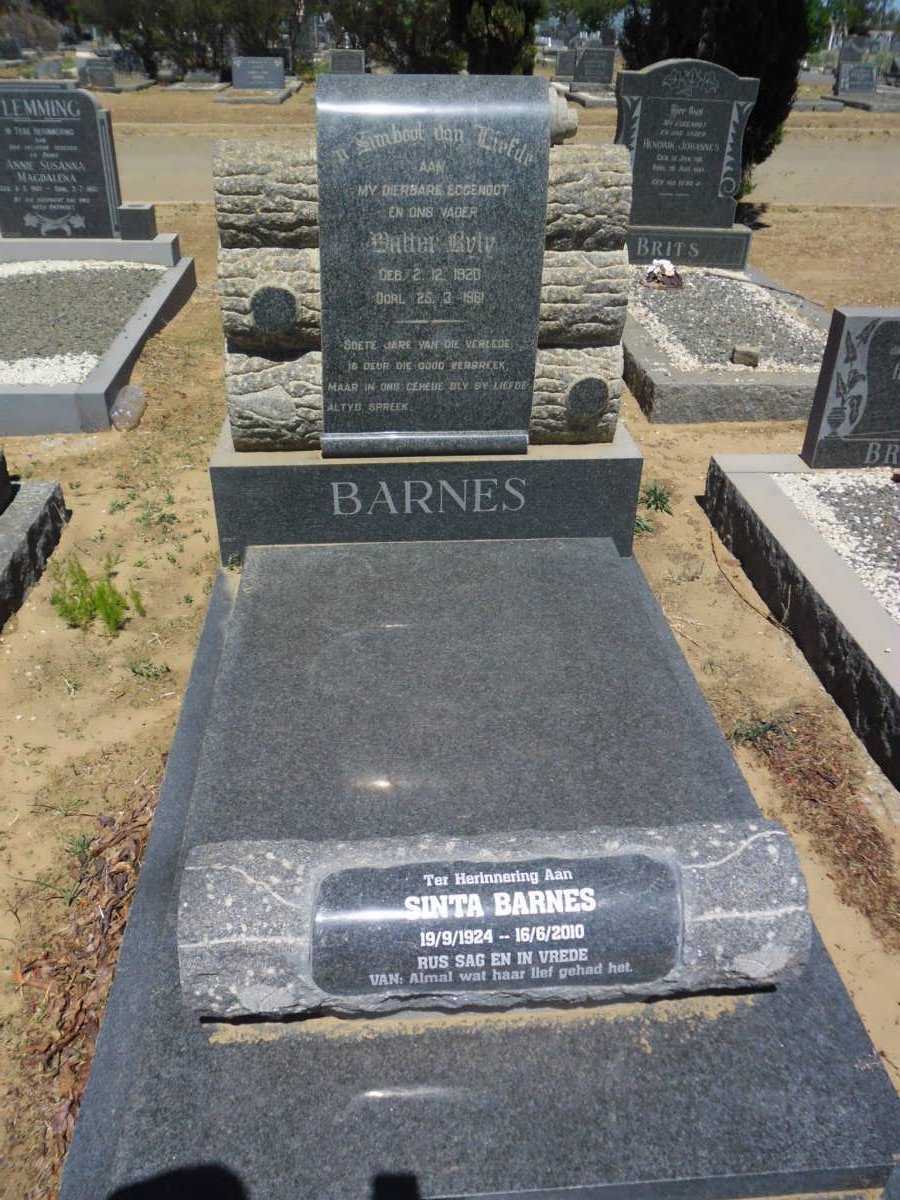 BARNES Walter R? 1920-1961 &amp; Sinta 1924-2010