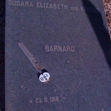 BARNARD Susara Elizabeth nee KRUGER  1916-