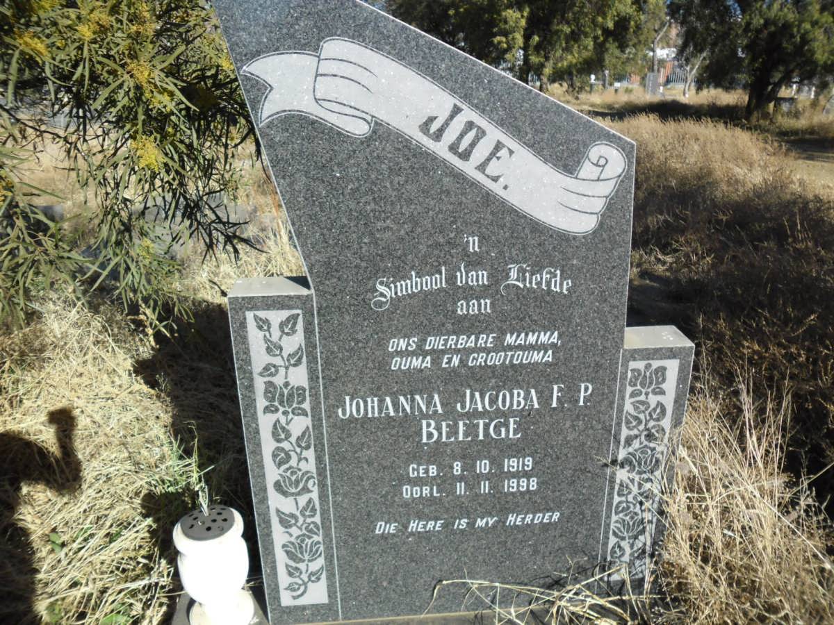 BEETGE Johanna Jacoba F.P. 1919-1998