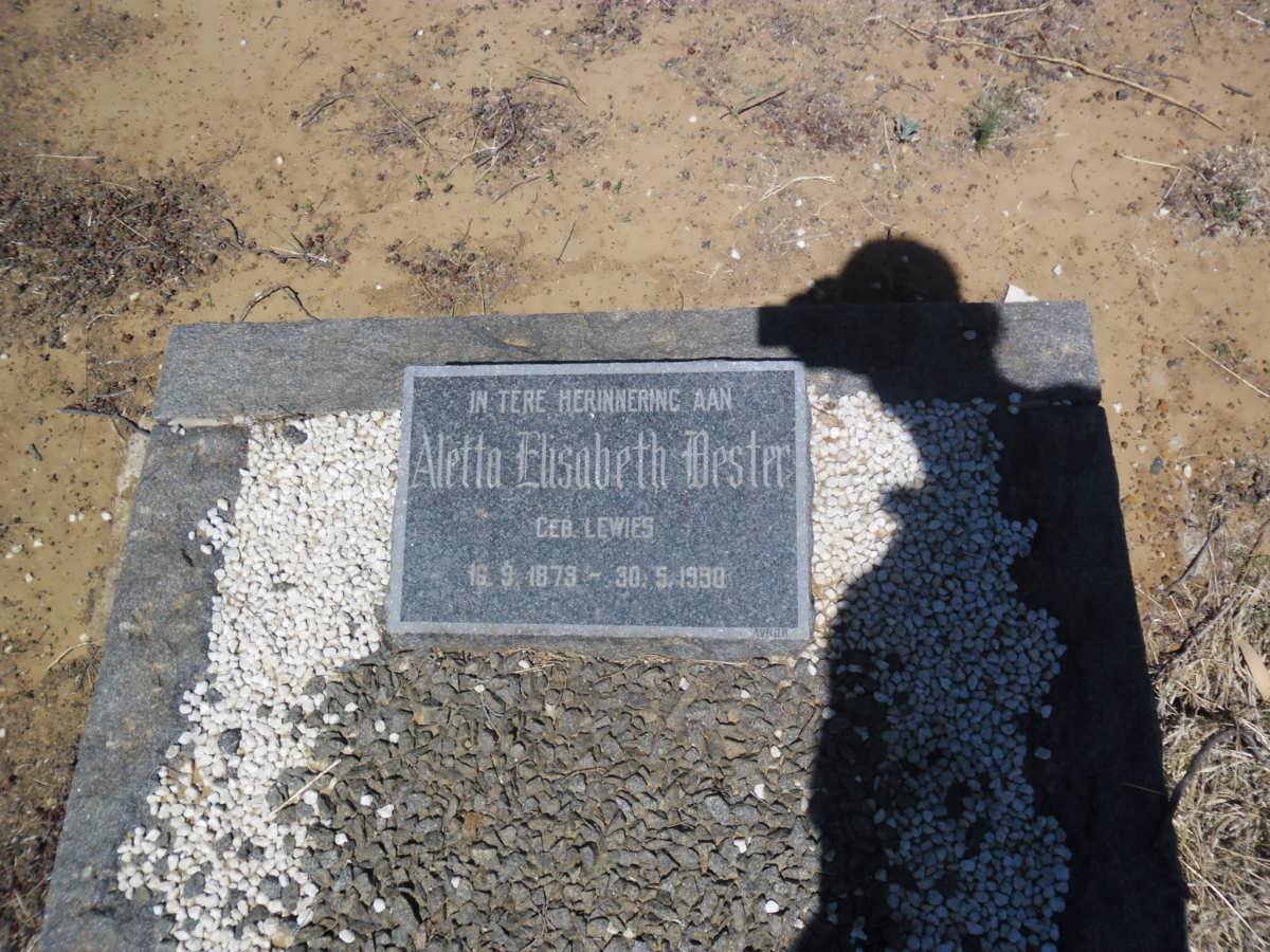 BESTER Aletta Elisabeth nee LEWIES 1879-1950