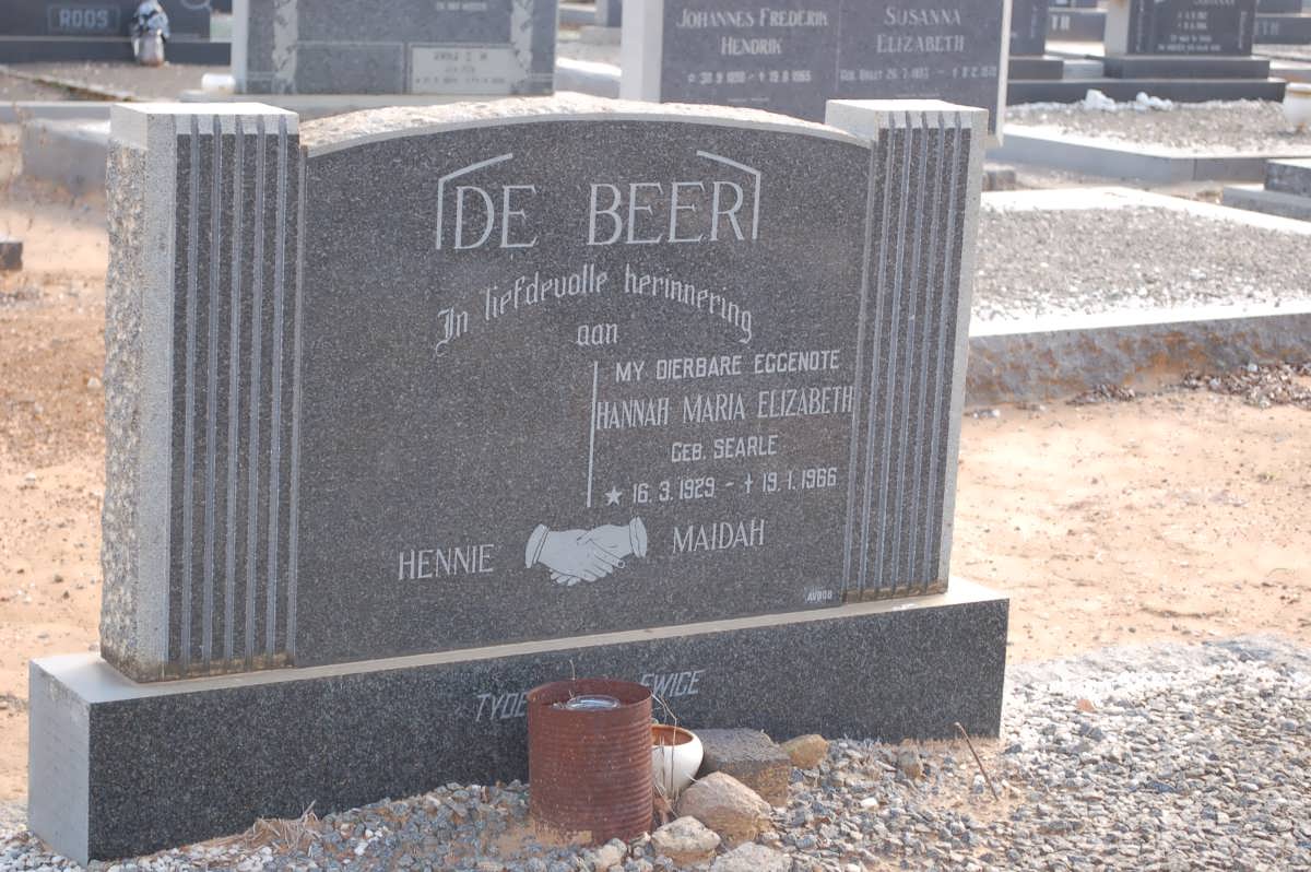 BEER Hannah Maria Elizabeth, de SEARLE 1929-1966