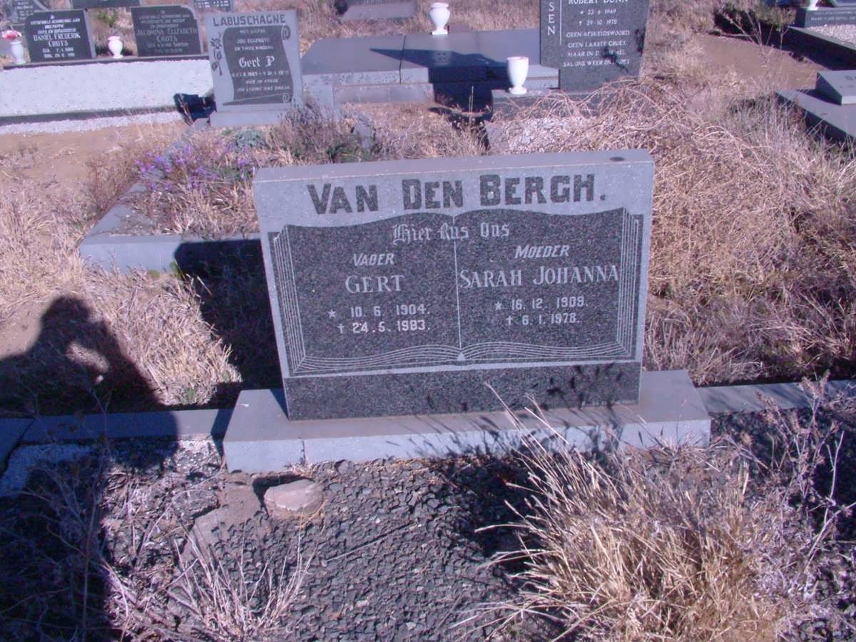 BERGH Gert, van den 1904-1983 &amp; Sarah Johanna 1909-1978