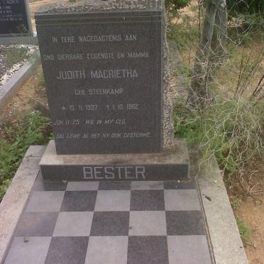 BESTER Judith Magrietha nee STEENKAMP 1937-1962