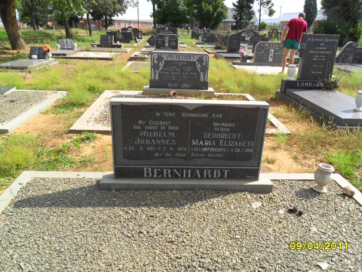 BERNHARDT Wilhelm Johannes 1897-1972 &amp; Gerbrecht Maria Elizabeth BREEDT 1907-1985